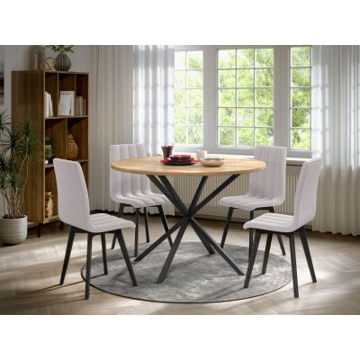 Set Masa Rotunda Spira + 4 Scaune Karma Gri Deschis