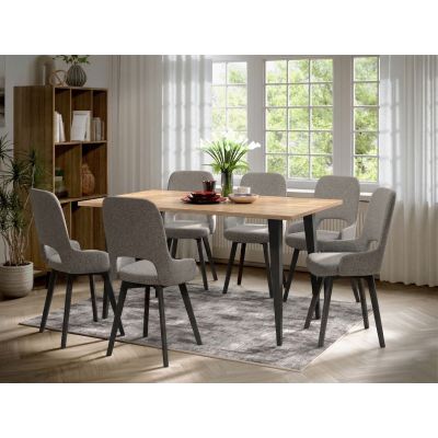 Set Masa Sorento + 6 Scaune Berna Gri Deschis