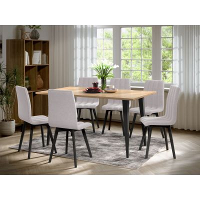 Set Masa Sorento + 6 Scaune Karma Gri Deschis