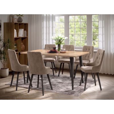 Set Masa Sorento + 6 Scaune Talin Bej