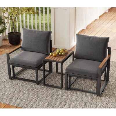 Set mobilier de gradina, Hanah Home, Multilounge Garden, Metal, Gri