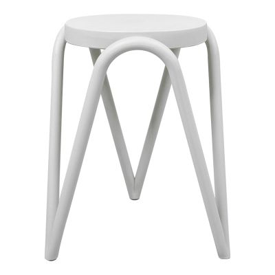 Taburet cu functie Serzona, Polipropilena, Alb - Negru, 27x45 cm - Alb