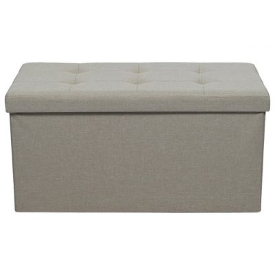 Taburet Cu Spațiu Depozitare din textil, material pe bază de lemn,