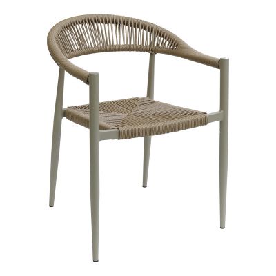 Fagen fotoliu stivuitor Auriu aluminiu-rattan pe Natural, 56x60x78 cm - Bej