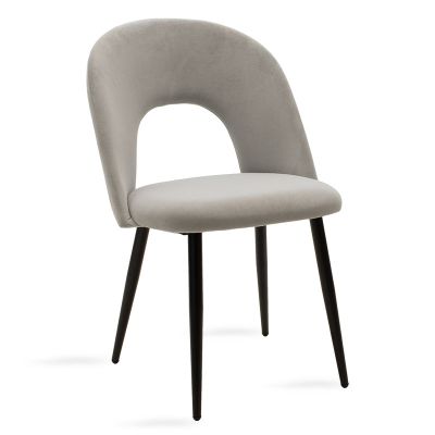 Fotoliu Jonah catifea, picioare, negre, Diverse culori, 57x55 cm - Gri