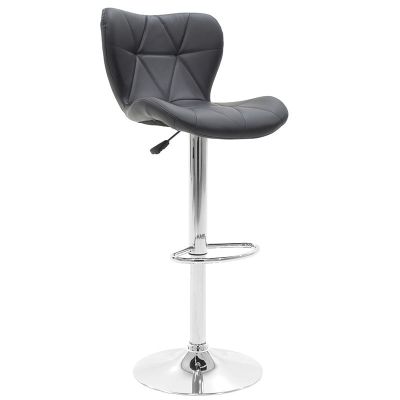 Scaun bar Coozy metal, reglabil pe inaltime, 47x45x90 cm - Argintiu