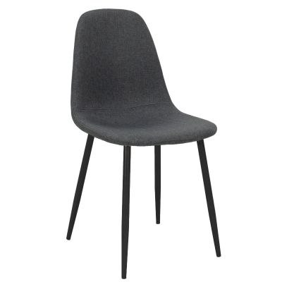 Scaun Bella Gri deschis cu-metal, Natural, 43x52x88 cm - Negru
