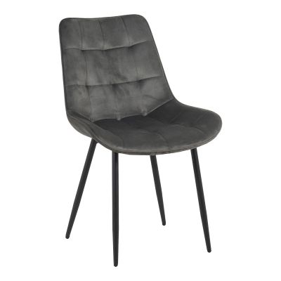 Scaun Berne, Velur, Gri Antracit, 53x62x84 cm - Antracit