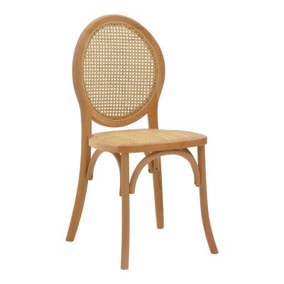 Scaun Camil, lemn de fag, ratan, Natural, 45x50x94 cm - Natur