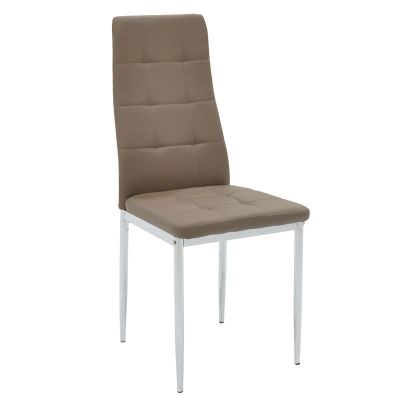 Scaun Cube, picioare, cromate, 48x50x90 cm - Bej