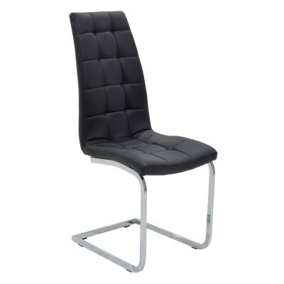 Scaun Darrell pu negru - metal, cromat, 42x49x106 cm - Negru