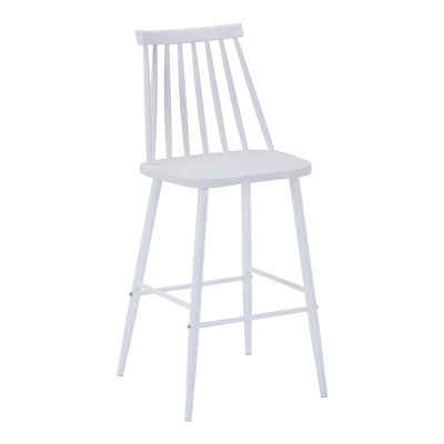 Scaun de bar Aurora I, polipropilena si metal, 42x47x99 cm - Alb