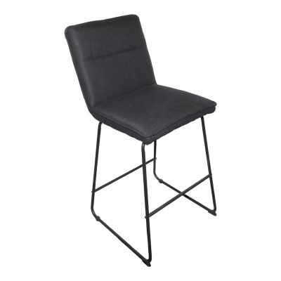 Scaun de bar Essential, stofa si metal, 53x64x107 cm - Negru