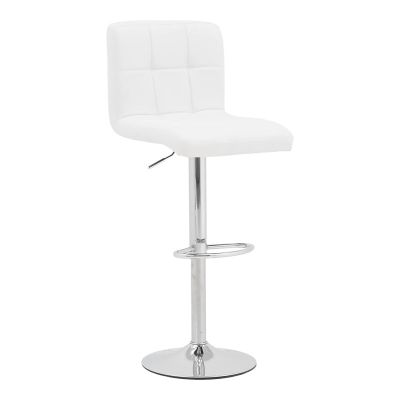 Scaun de bar Remina, Alb - Negru, 44x44x112 cm - Alb