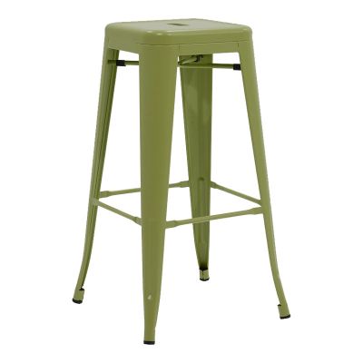 Scaun de bar Utopia, Metal, Verde Oliv, 42x42x76 cm - Verde