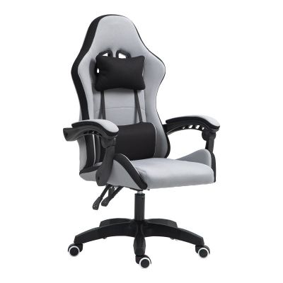 Scaun de birou gaming Gline stofa negru-Gri negru pp, 60x59x118 cm - Gri