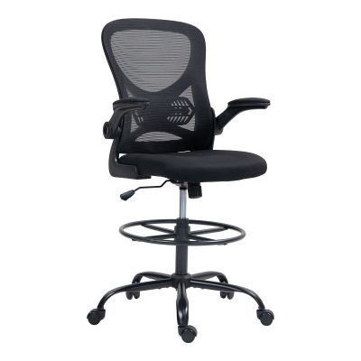 Scaun de birou manager Derzio din plasa, neagra, 62x53x131 cm - Negru