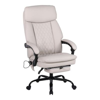 Scaun de birou pentru director cu masaj Sedici, Bej, 72x63x115-123 cm - Bej