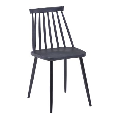 Scaun de sufragerie Aurora, polipropilena si metal, Negru, 42x50x77 cm - Negru
