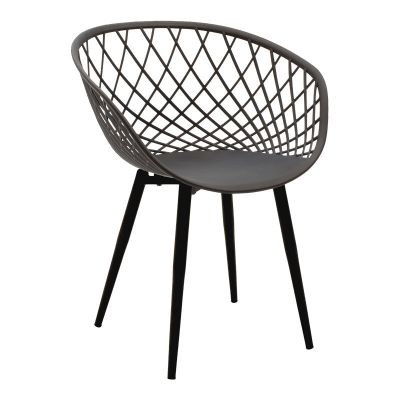 Scaun Ezra, picioare negre, 63x56x82 cm - Antracit
