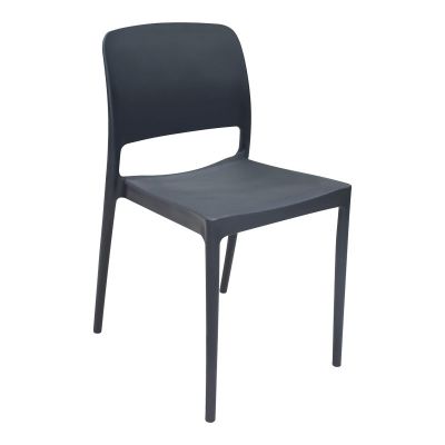 Scaun Fenxy, polipropilena, Alb - Negru, 38x42x77 cm - Negru