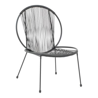 Scaun gradina Dapper negru metal-pe negru, 64x74x76 cm - Negru