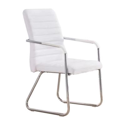 Scaun pentru oaspeti Sefine, picior din crom, Alb - Negru, 53x45x97 cm, 45x53 cm - Alb