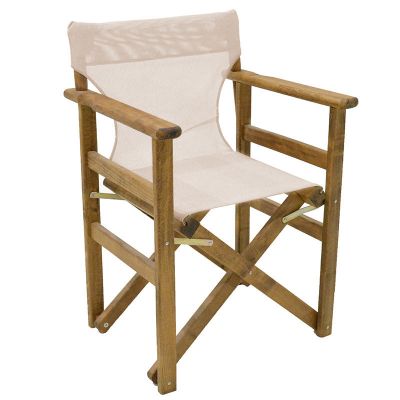 Scaun regizor Retto, Lemn Masiv de Fag cu Finisaj, Nuc Gri-Bej, 61x51x86 cm - Gri