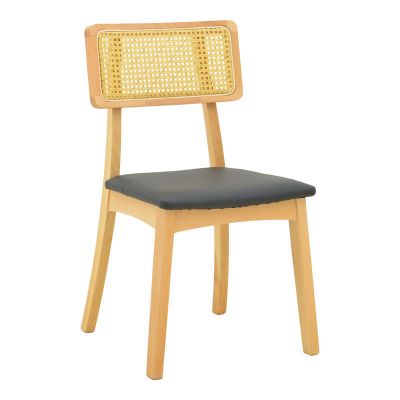 Scaun Renna, lemn fag Natural și perna, neagra, 48x52x79 cm - Natur
