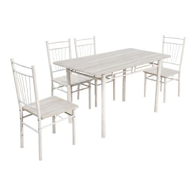 Set de sufragerie cu 5 piese, sonoma albe, 110x60x75 cm - Stejar