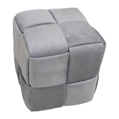 Taburet Jisko catifea, 38x38x40 cm - Gri