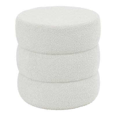 Taburet Kioto teddy, Maro - Alb, 40x40 cm - Alb