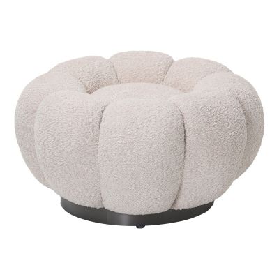 Taburet Nester, boucle, D60x31 cm - Alb