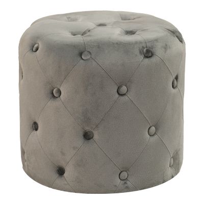 Taburet Seval, catifea, D49x47 cm - Gri