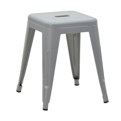 Taburet Utopia metal, mat, Diverse culori, 30x45x30 cm - Gri Deschis