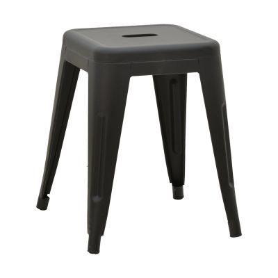 Taburet Utopia metal, mat, Diverse culori, 30x45x30 cm - NegruMat
