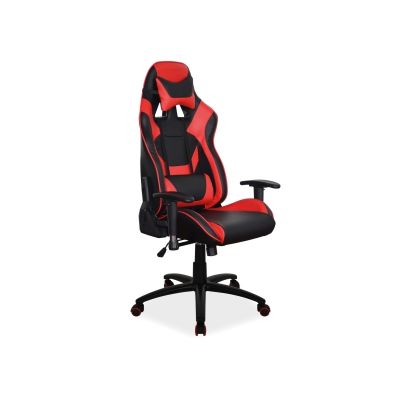 Scaun gaming tapitat cu piele ecologica Suzane Rosu / Negru, l69xA49xH122-130 cm