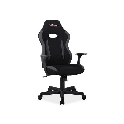 Scaun gaming tapitat cu stofa Raziel Gri / Negru, l65xA47xH109-119 cm