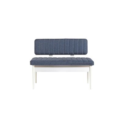 Bancă Vina Bank Bench, Crem, 40x85x110 cm - Albastru
