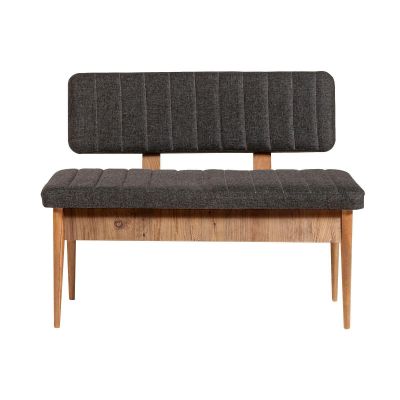 Bancă Vina Bank Bench, Crem, 40x85x110 cm - Gri inchis