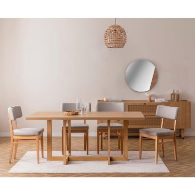 Masă cu scaune Madison Set, Stejar, Diverse configurații, Diverse dimensiuni - 5 bucăți / 47x45x86 cm