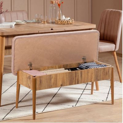 Masă extensibilă cu scaune 4 bucăți Vina 0900, Diverse culori, 130x80x77 cm - Pin atlantic - Piatră
