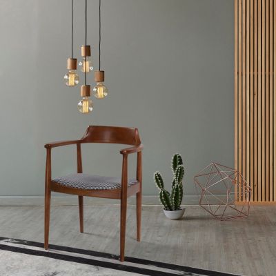 Scaun Albero43, Nuc - Negru - Alb, 62x80x44 cm - Nuc - Negru - Alb