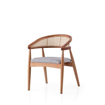 Scaun Atlas - 4351, Stejar - Albastru deschis, 53x53x75 cm - Stejar - Albastru