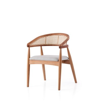 Scaun Atlas - 4352, Stejar - Crem, 53x53x75 cm - Stejar - Crem