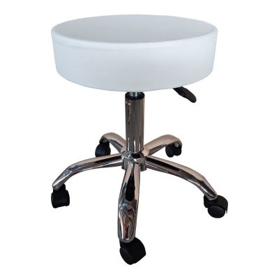 Scaun birou/lucru rotativ Tebere, Piele ecologică, Alb, 35x35x45-57 cm - Alb