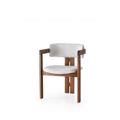 Scaun Bucatarie Sufragerie PA Chair Vintage, 58 x 76 x 49 cm - Crem