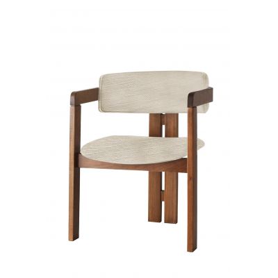 Scaun CO-015, Gri deschis - Nuc, 58x49x76 cm - Gri - Nuc