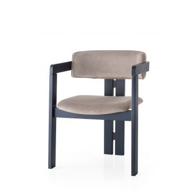 Scaun CO - 020, Negru - Maro deschis, 58x49x76 cm - Negru - Maro