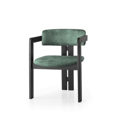 Scaun CO - 023, Negru - Verde, 58x49x76 cm - Negru - Verde